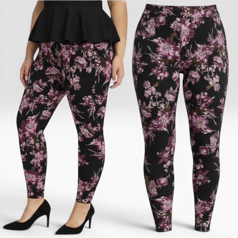 TORRID "Whimsical Daisy Floral Black"  Full-Length Pocket‎ Leggings NWT Size 2X